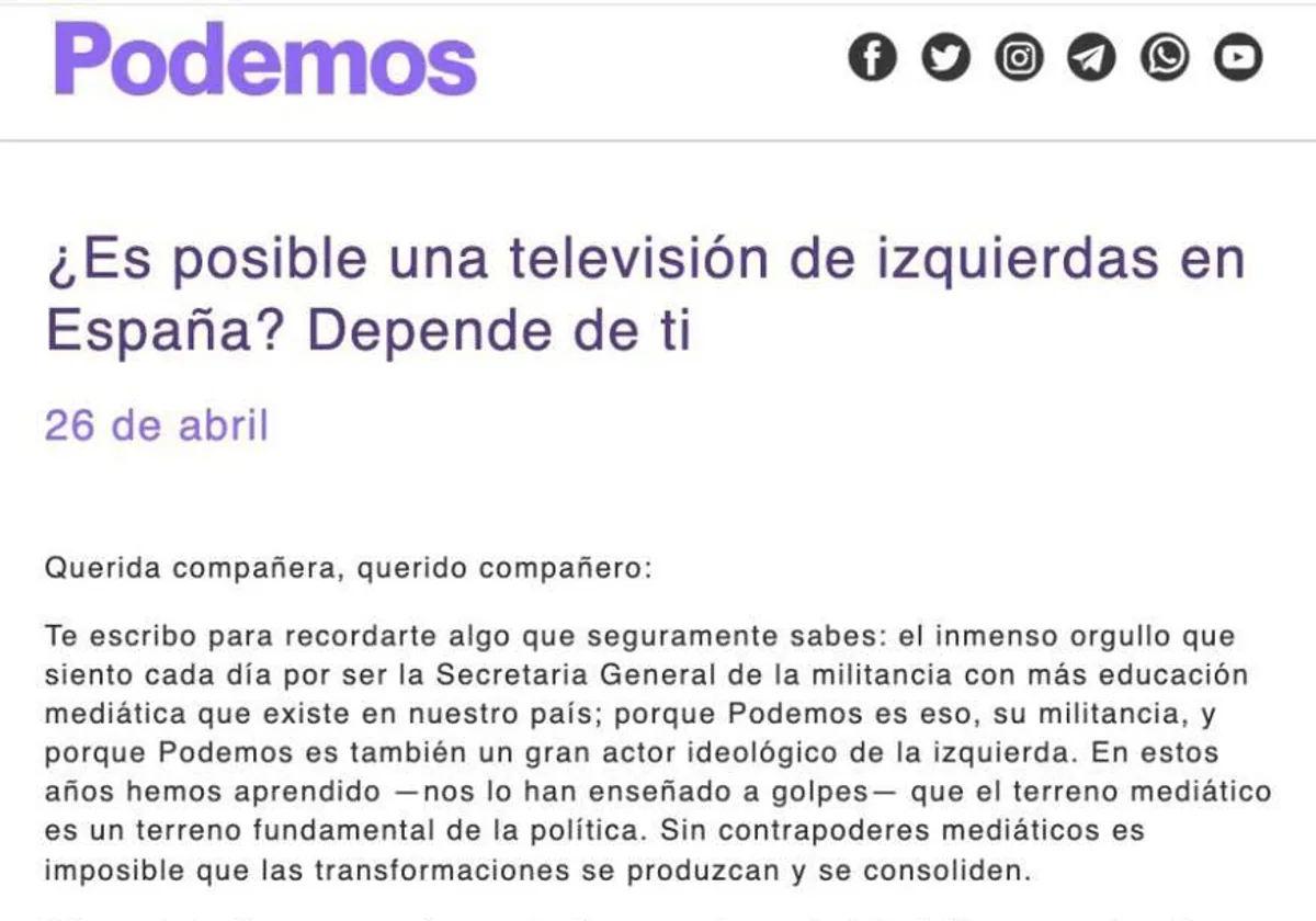 La Ministra Belarra Pide Dinero Para La Televisi N De Iglesias Ante El