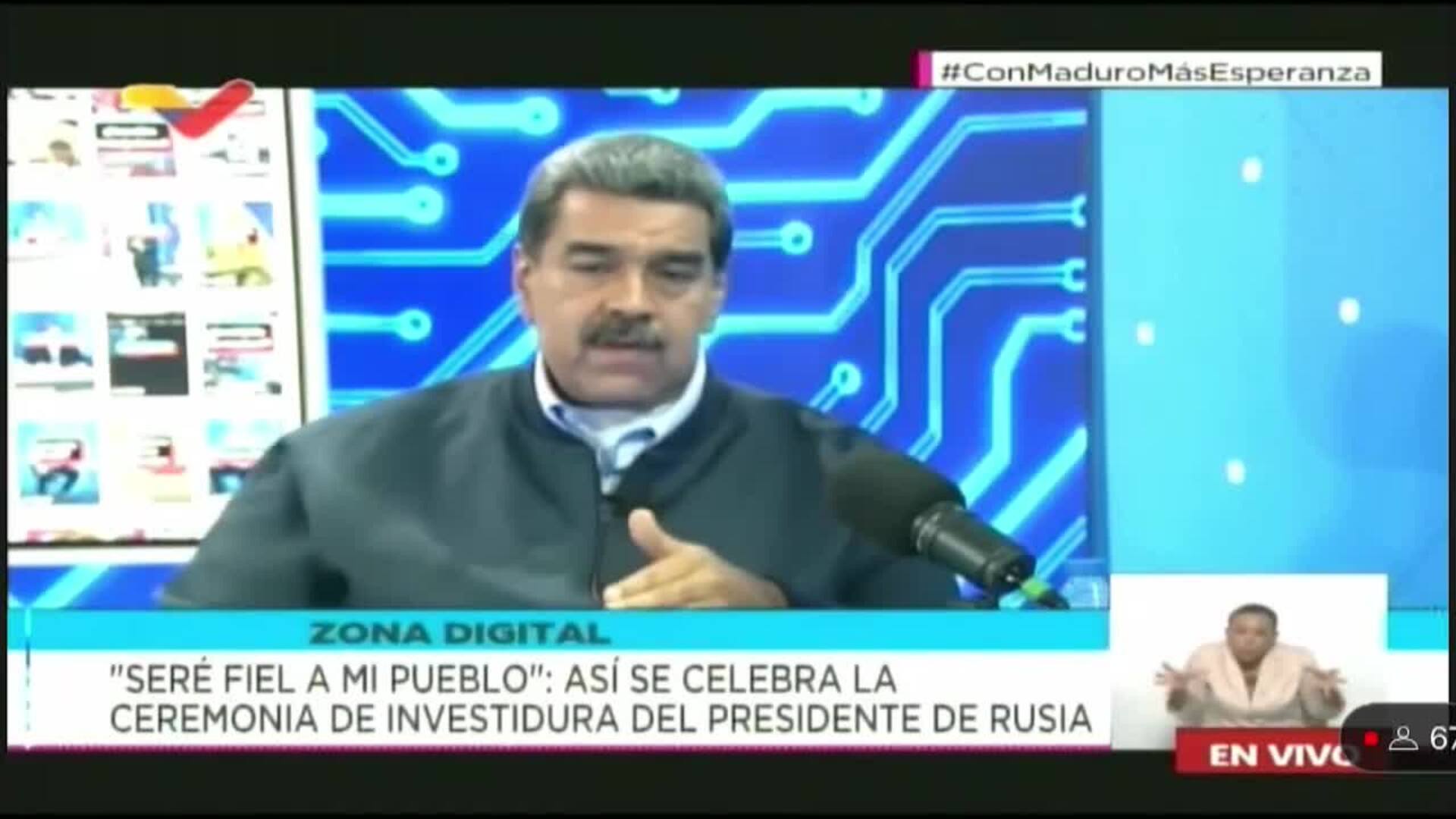 Maduro dice que seguirá unido a Putin para seguir avanzando hacia un