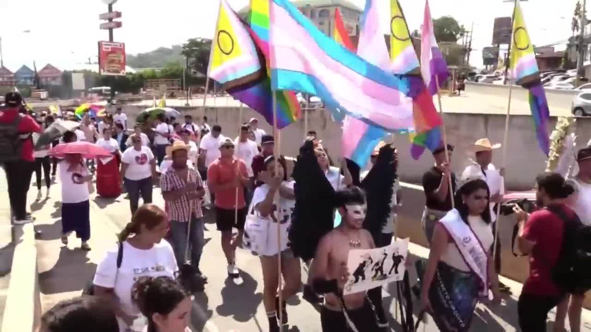 Integrantes De La Comunidad LGBTI Marchan En Honduras Para Reivindicar