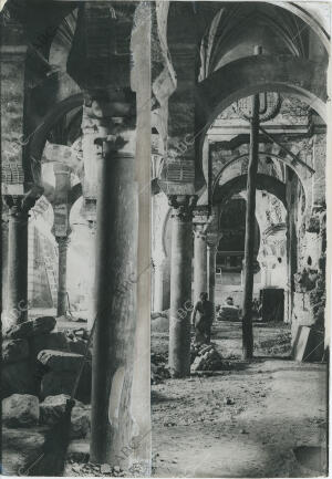 Obras de ampliación de las naves de la Mezquita Catedral, contiguas a la capilla...