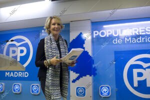 Rueda de Prensa de Esperanza Aguirre, anunciando su dimisión como presidenta del...