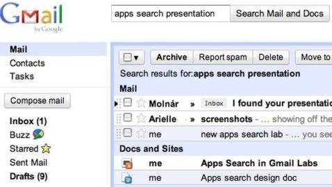 Búsquedas simultáneas en Google Docs y Gmail