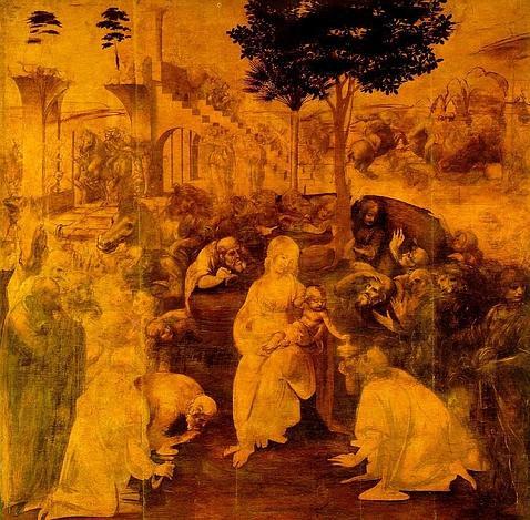 Los bocetos ocultos en «La adoración de los magos»