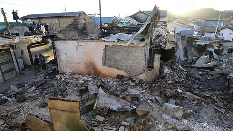 Imágenes aéreas del ataque de Corea del Norte a la isla de Yeonpyeong