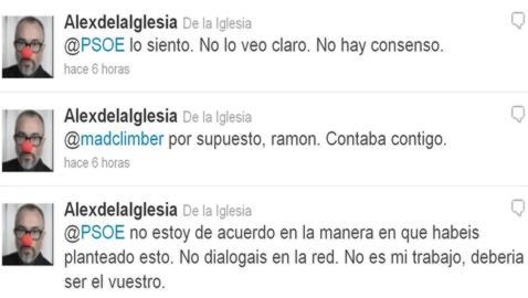 Álex de la Iglesia acusa al PSOE de no dialogar en la Red