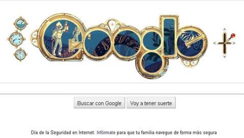 Google celebra el 183 cumpleaños de Julio Verne con un «doodle» muy náutico