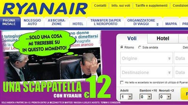 Silvio Berlusconi protagoniza el nuevo anuncio de Ryanair