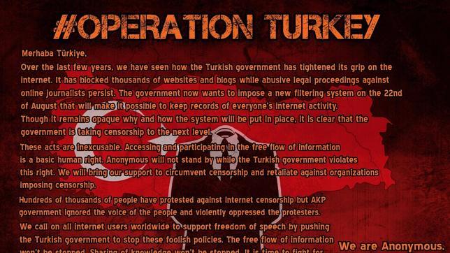 Anonymous pone su punto de mira en Turquía por la censura en internet