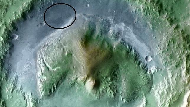 El cráter de Marte donde aterrizará el «Curiosity»