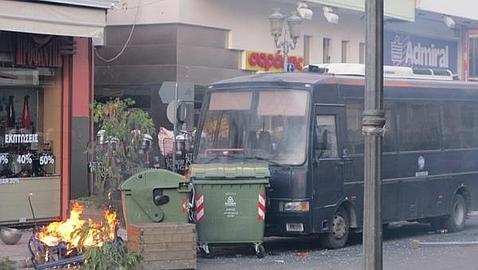 Incendio en el fútbol griego