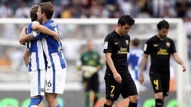 Apagón del Barça en Anoeta