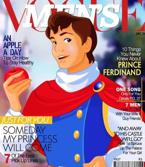 Los príncipes de Disney, portada de revistas de moda