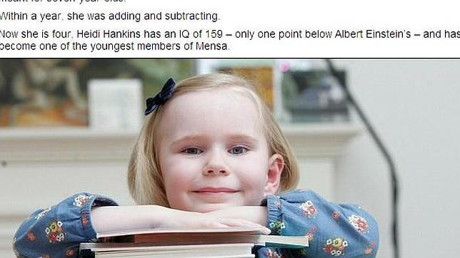 Heidi Hankins, la niña que comparte inteligencia con Albert Einstein