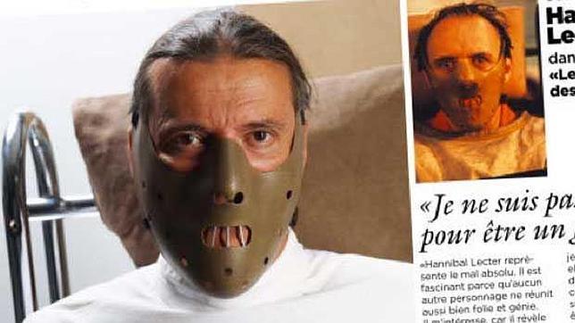 El ultraderechista suizo Oskar Freysinger se oculta tras la máscara de Lecter