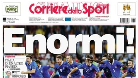 La prensa italiana se deshace en elogios a su selección: «¡Enormes!»