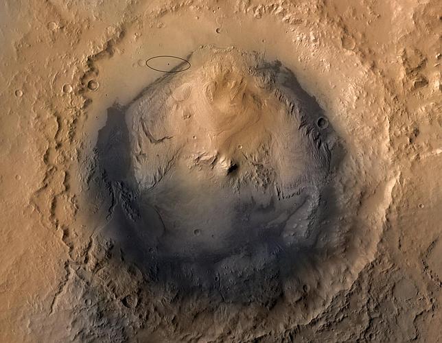 Así es el cráter donde ha aterrizado el Curiosity