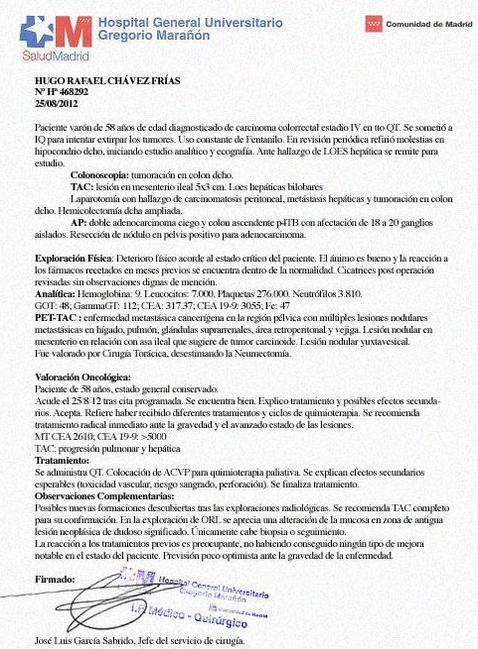 El falso parte médico sobre la «pésima» salud de Hugo Chávez