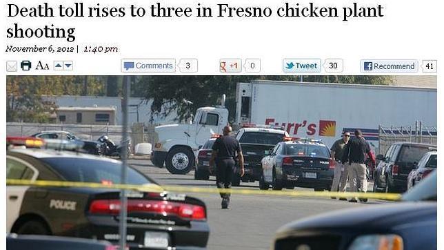 Un tiroteo en una fábrica de California se salda con tres muertos, entre ellos el atacante