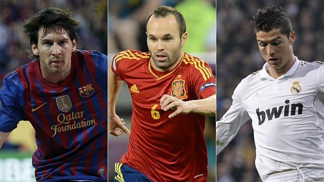 Messi, Iniesta y Cristiano Ronaldo son los finalistas al Balón de Oro