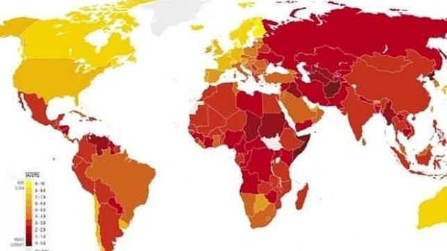 España empata con Botswana en percepción de la corrupción