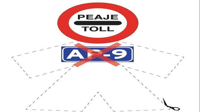 Usuarios de la AP-9 se cuelgan el monigote de «Inocente» contra los peajes