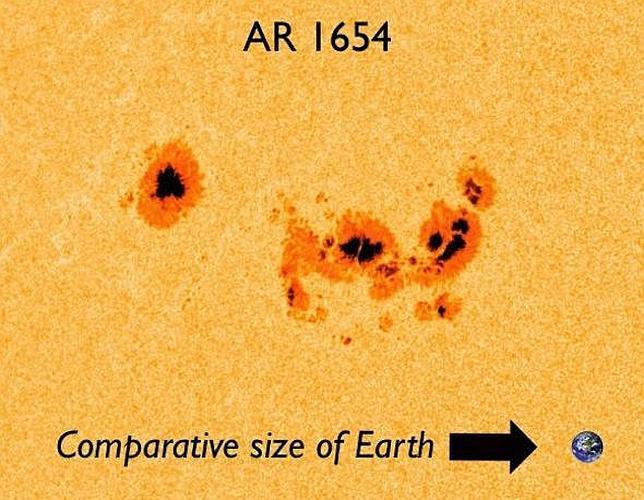 Una mancha solar gigantesca apuntará a la Tierra en unos días