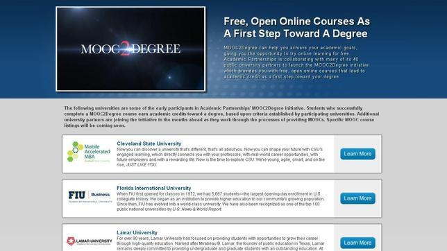 Las universidades públicas de EE.UU. ofrecerán grados a través de cursos online