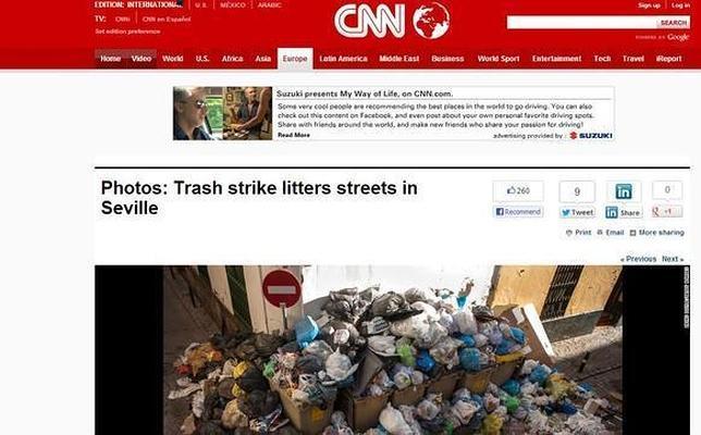 Sevilla se ahoga en 7.000 toneladas de basura ante la mirada de los medios internacionales