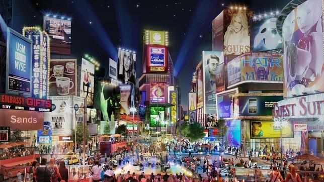 Nuevas imágenes de Eurovegas: un «Times Square», un circo, un jardín botánico y el rascacielos más alto de España