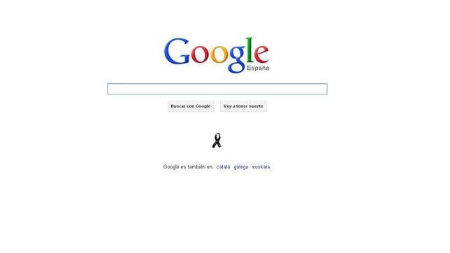 Google homenajea a las víctimas del 11-M con un crespón negro