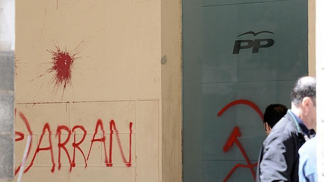 Actos vandálicos contra la sede del PP en Palma