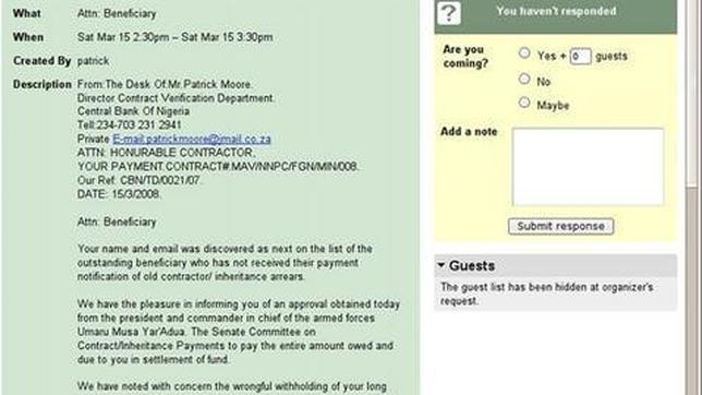 Un ejemplo de la adquisición de datos personales en la red