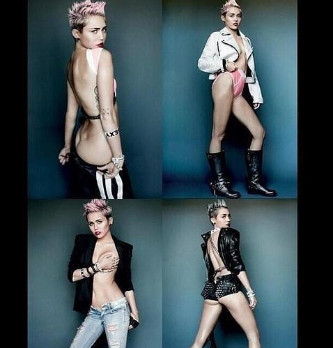 Miley Cyrus, cada día con menos ropa