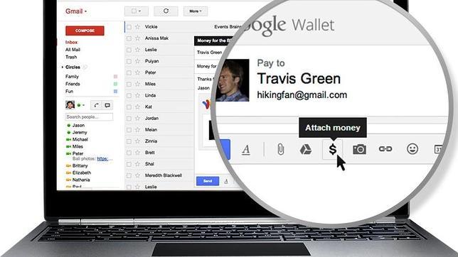 Google Wallet o cómo adjuntar dinero en un correo de Gmail