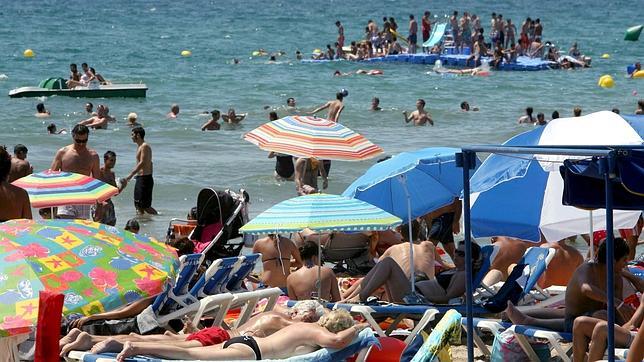 La playa de Salou en julio