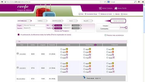 Ya pueden comprarse los billetes del nuevo AVE Madrid-Alicante