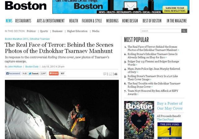Una revista de Boston publica las imágenes de la captura de Tsarnaev