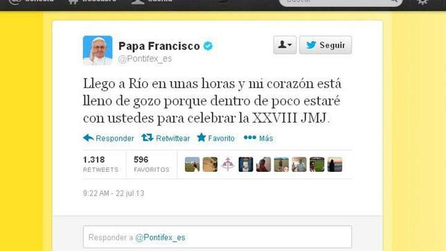 El Papa Francisco expresa su «gozo» por estar con los jóvenes en Río