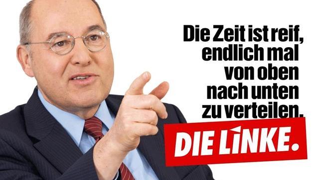 Gregor Gysi, en un cartel promocional de su candidatura