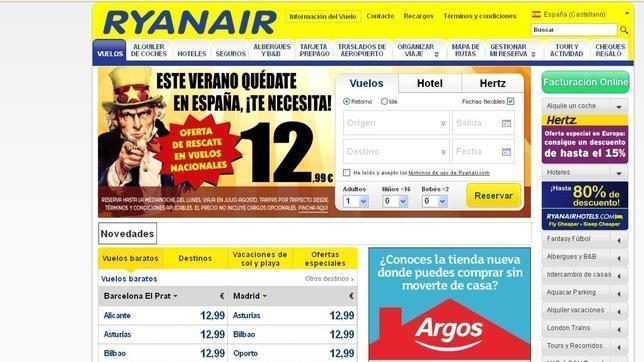 Imagen de la campaña de Ryanair