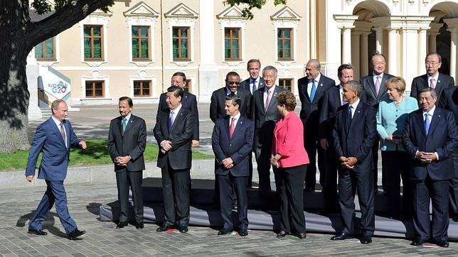 Foto de familia de la cumbre del G-20 celebrada en San Petersburgo