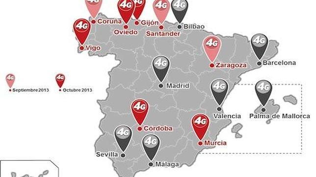 El 4G de Vodafone llegará a ocho nuevas ciudades a lo largo de octubre