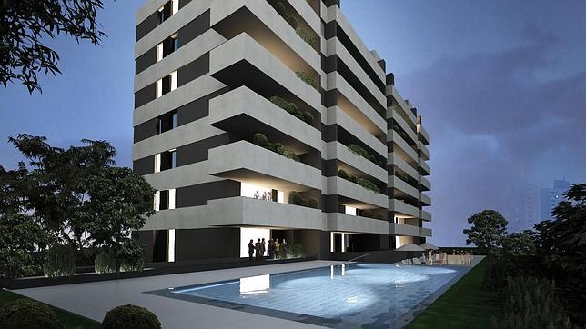 Fachada del bloque de Tres Cantos donde se ubica el ático a la venta desde 115.000 euros