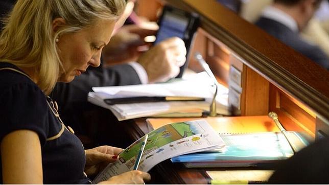 Una diputada canaria reconoce que hace la tarea de su hijo en el Parlamento