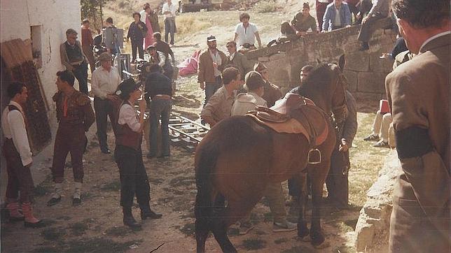 Momento del rodaje de «La vaquilla»