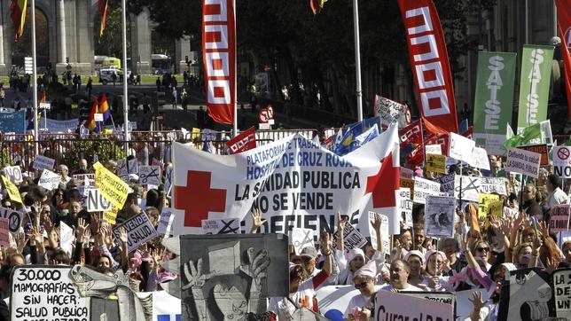 Nueva protesta en Madrid en favor de la sanidad pública