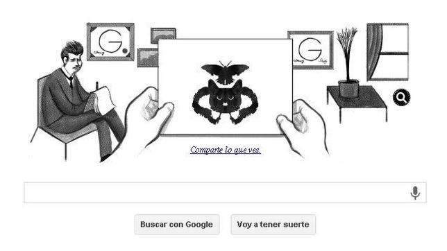Rorschach y su «test de manchas», homenajeado en un «doodle» de Google