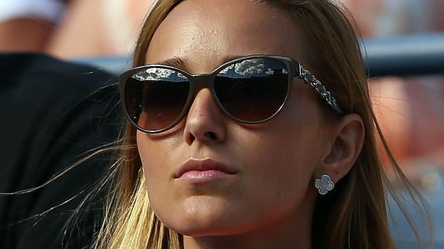 Jelena, atenta durante un partido de su prometido