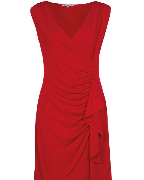 Vestido rojo drapeado de Anna Field para Zalando