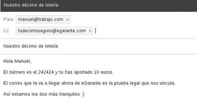 eGarante, un «testigo online» para compartir los décimos de Lotería de forma segura